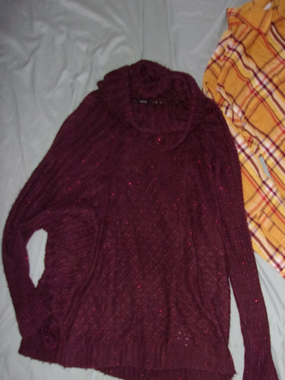 size extra large bling maroon casual dress shirt womens sweater party career